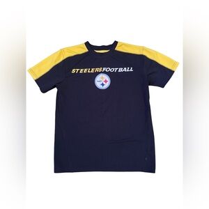 NFL Steelers Football Kids Short Sleeve Tee Black Yellow Medium